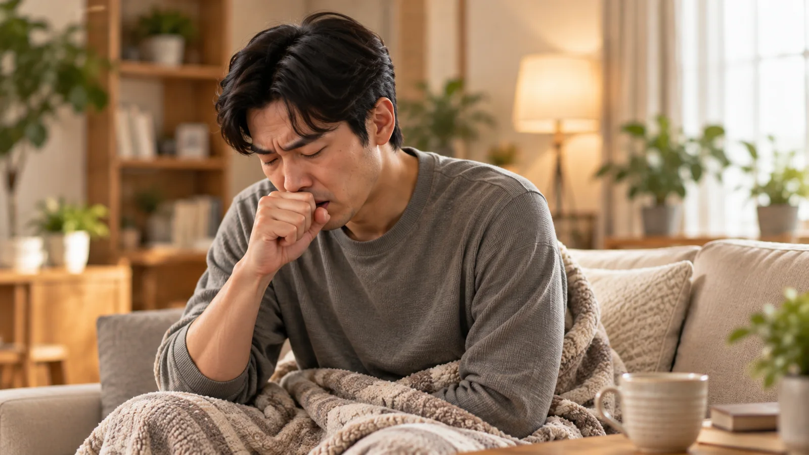 咳嗽生活不適情境示意