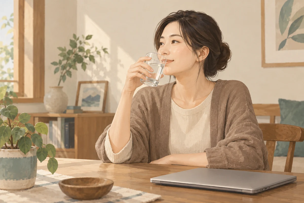咳嗽日常照護情境插畫