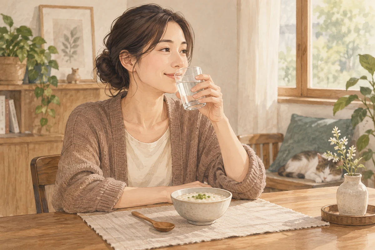 腹瀉日常照護情境插畫
