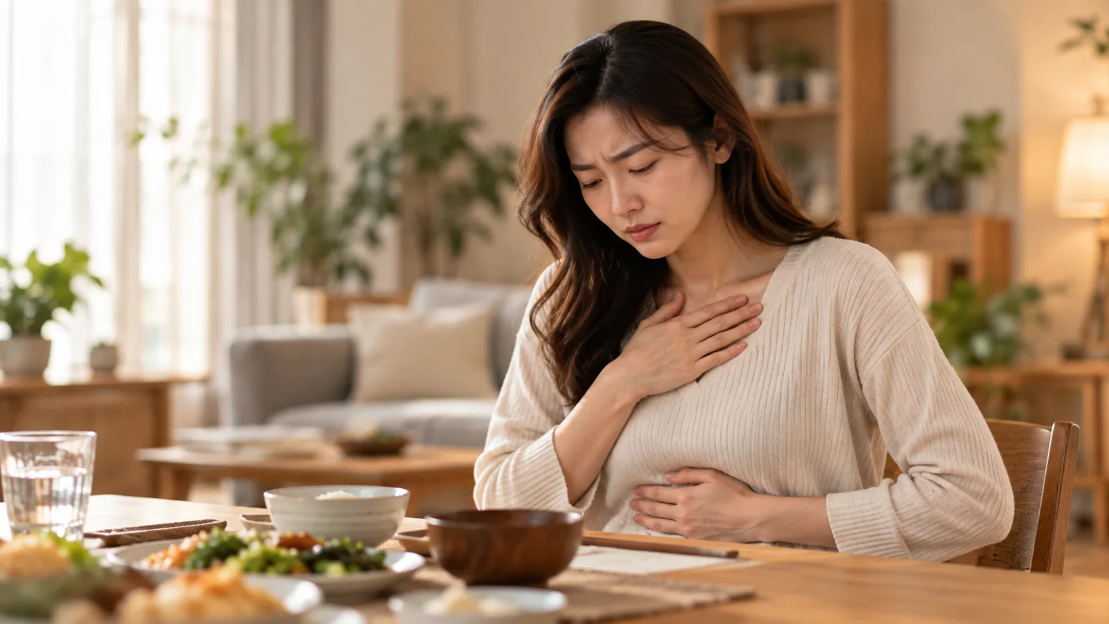 胃食道逆流生活不適情境示意